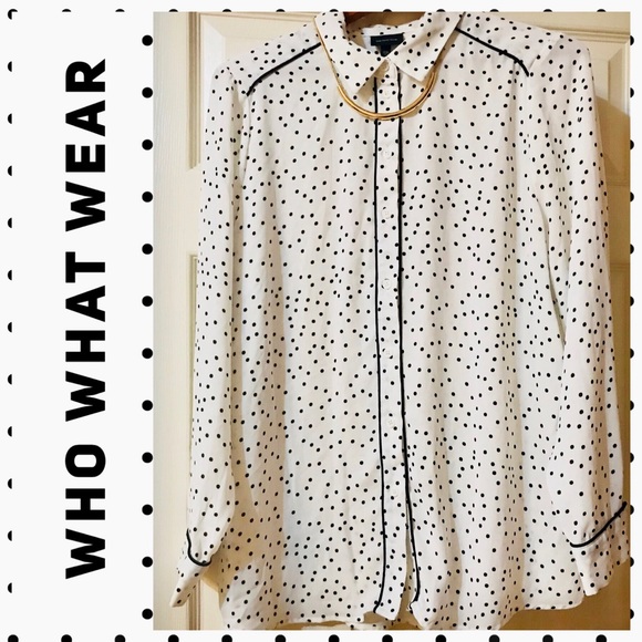 Who What Wear Tops - Polka Dot Business Blouse